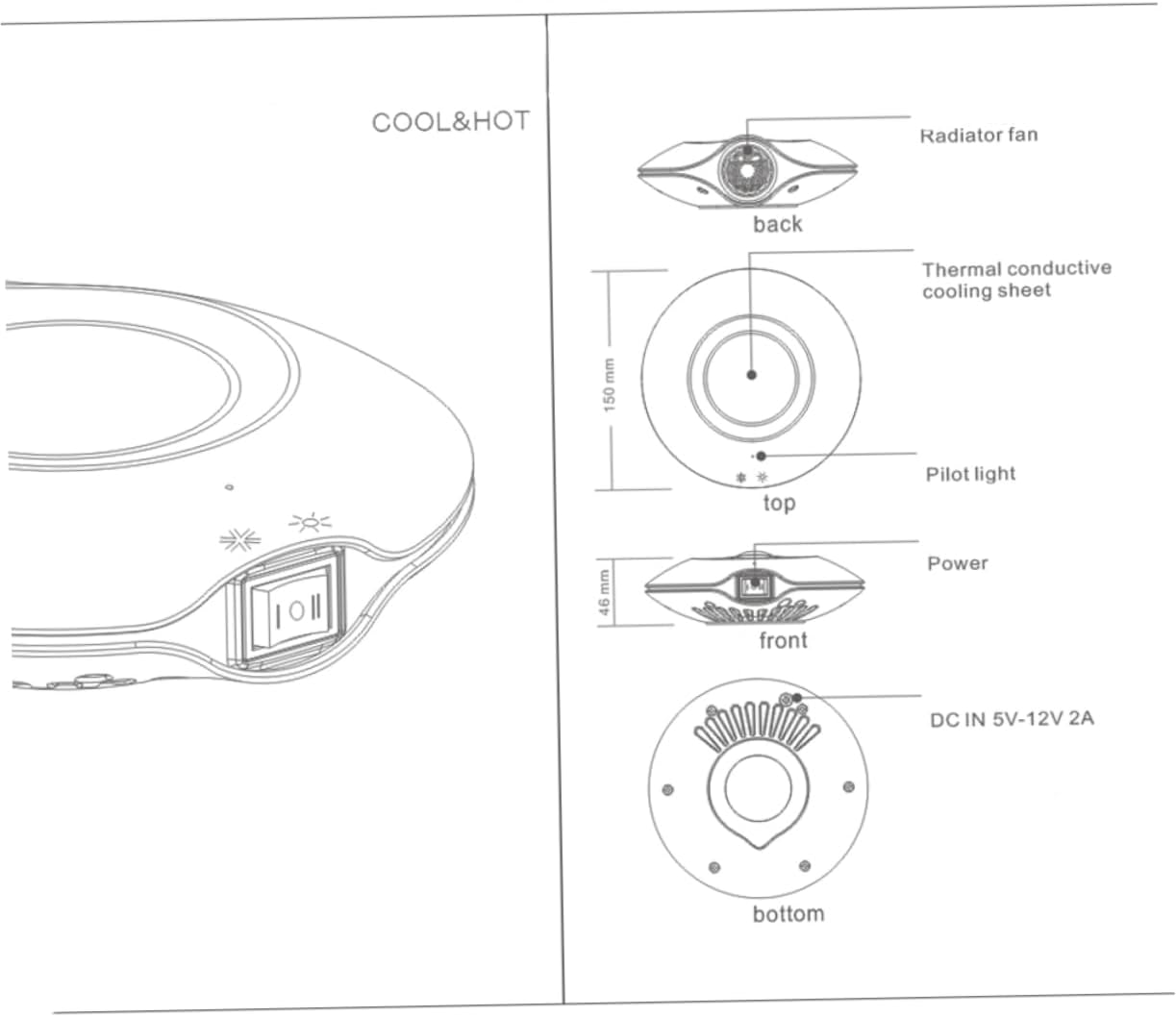 PRETYZOOM Cute Mini Refrigerator Usb-powered Freezer Portable Drink Fridge for Travel Office Home Use