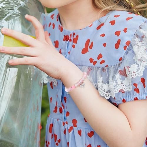 Zzltaws 5 YEAR OLD GIRL BIRTHDAY GIFT Birthday Bracelets Gifts For 1 2 3 4 5 6 7 8 Year Old Girls, Pink And White Crystals Heart Charms Bracelets thumb #3