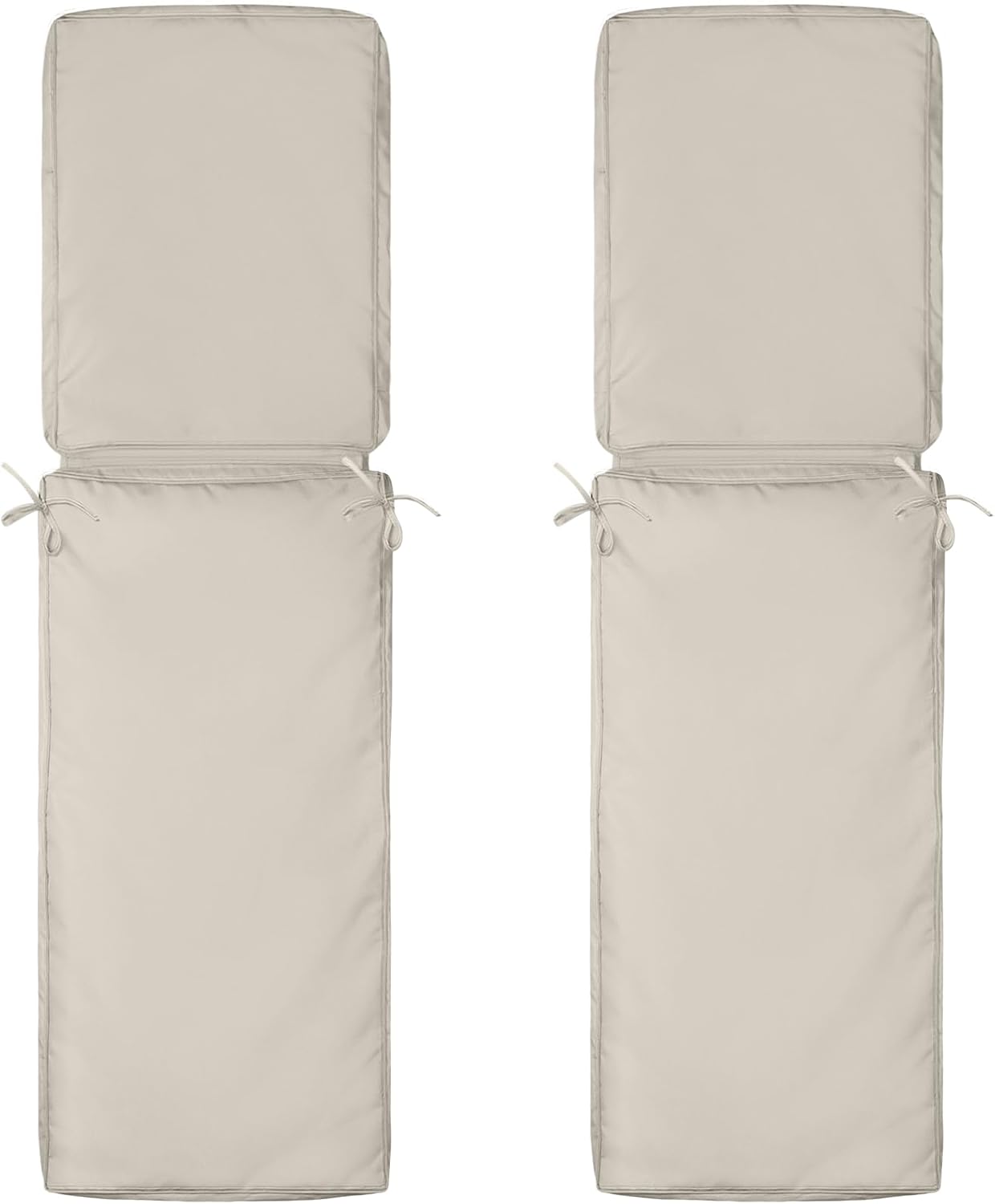2 Pcs Out Door Chaise Lounge Cushions Covers, 72 x 21 x 3 Inch Chair Cushion Replacement Cover, Waterproof Chaise Cushion No-Slip Cover with Zipper Ties