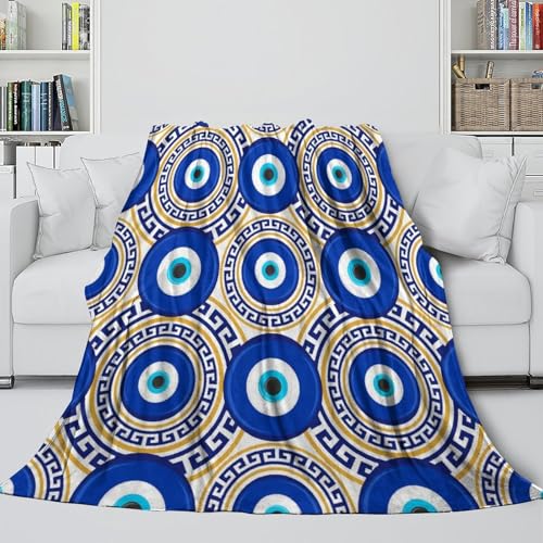 Jeté de canapé bleu grec couverture lit microfibre respirante