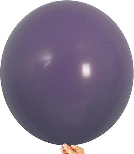 KALOR Globos de color morado polvoriento de 18 pulgadas, 10 globos de látex mate, globos redondos grandes para bodas, baby shower, fiestas de