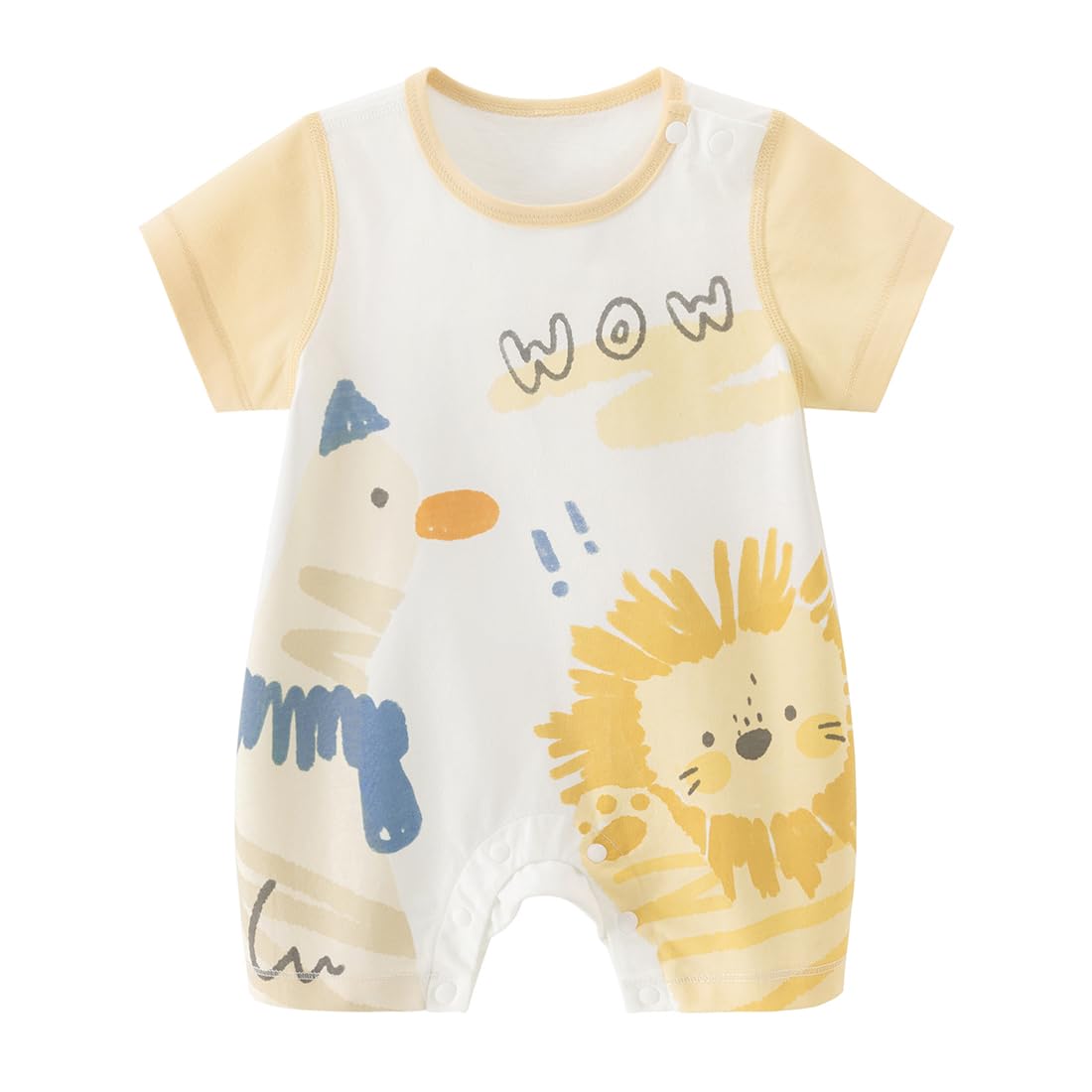 gurcooc Baby Jungen Mädchen Strampler Neugeborene Kurzarm Baumwolle Bodysuit Cartoon Sommer Baby Body Outfit Set, 0-18 Monate