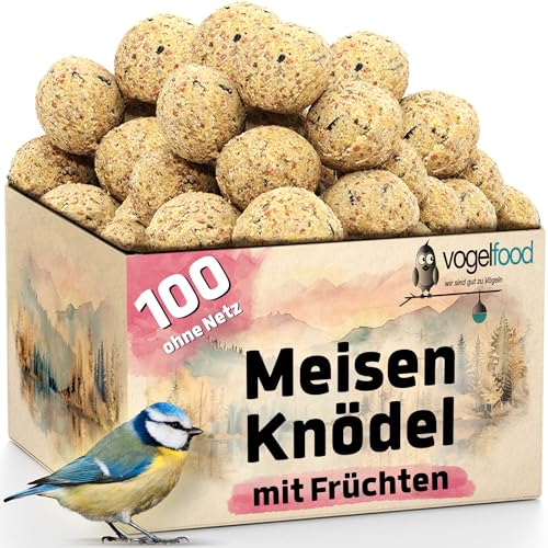 Vogelfood 100 x 90 g = 9 kg Meisenknödel mit Früchten ohne Netz Vogelfutter