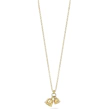 PERIMADE 18K Gold Plated Lily of the Valley Flower Necklace for Women, Small Tiny Lily Bell Pendant Solid 925 Sterling Silver Floral Charm Necklace Hypoallergenic Wedding Bridal Jewelry Gifts