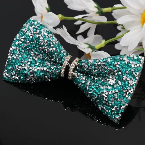 Image of Mens Rhinestone Bow Tie Pre-Tied Bow Ties for Men Adjustable Sparkle Sequin Bowtie Party Wedding
