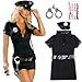 Lile2Liwn Fun Women's Police Costume for Halloween - Realistic Officer Outfit with Hat, Belt, and Handcuffs Adult Cop Uniform Outfit for Parties and Events (Black, XL)