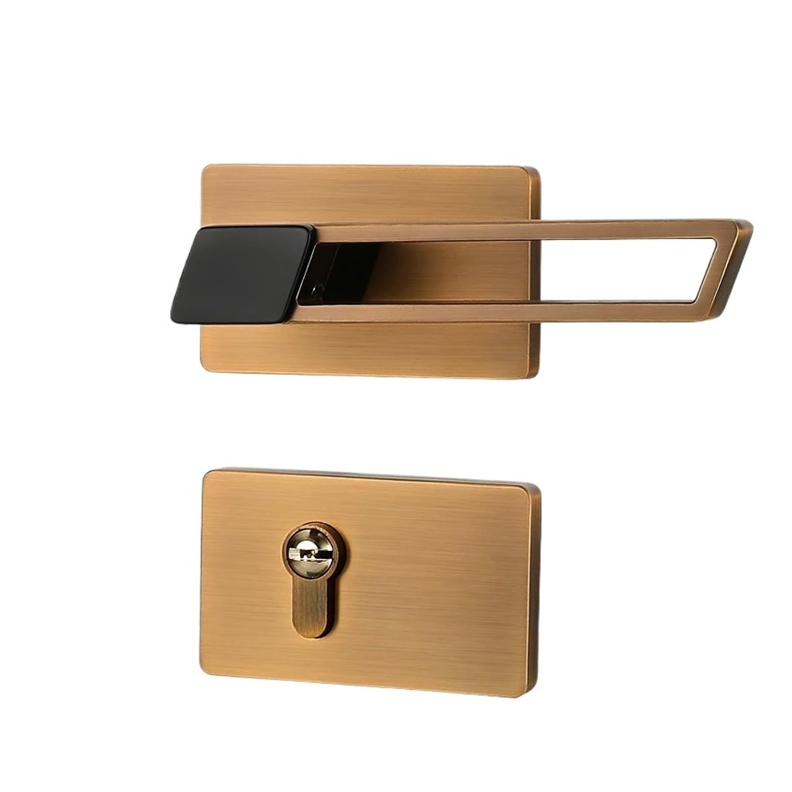 YMUGUEGH Interior Zinc Alloy Silent Door Lock Mute Door Handle Split Locks Home Renovation Hardware Accessories(Square-Nickel)