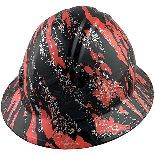 Hydrographic Full Brim Hard Hats with 6 Point Suspension - Rip and Tear Design