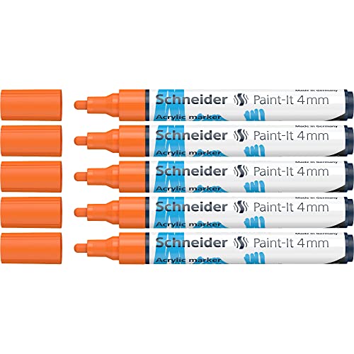 Feutres peinture acrylique orange pour customiser des galets et des toiles