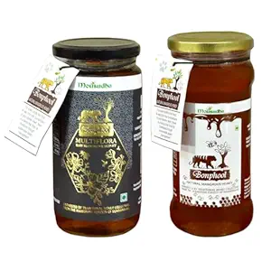 Mousudha Sundarban Multiflora Raw Mangrove Honey 490 Gram And Mousudha Sundarban Natural Mangrove Honey 490 Gram (Pack of 2) | Honey Delight for Your Everyday Pleasure