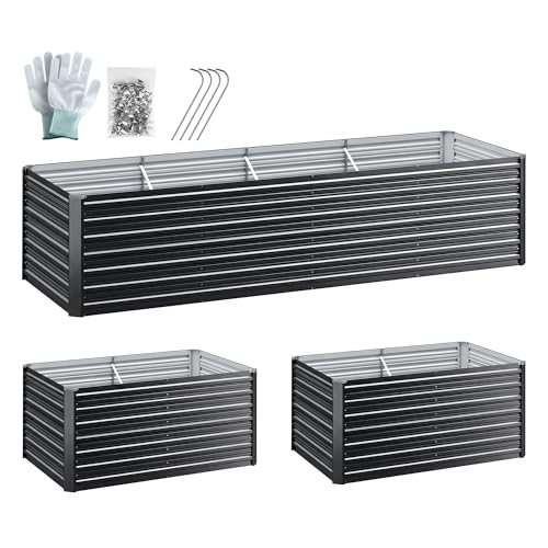 Green Fingers Garden Bed 320x80x77cm Planter Box Raised Container Galvanised Herb