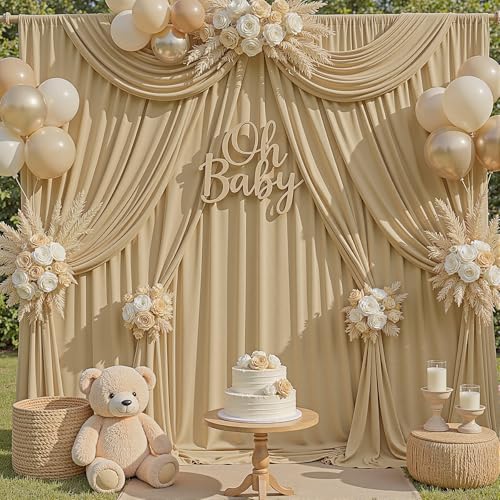 Cortinas de fondo champagne 20x10ft 4 paneles miniatura 5