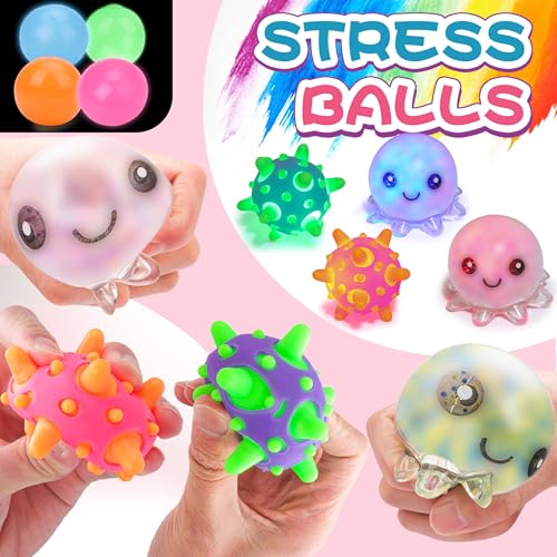 Image of 36 Pack Stress Balls, Squishy Balls, Squishy Fidget Stress Relief | Squeeze Ball for Adults Stress Relieve, Prize Box for Friends, Party Favors