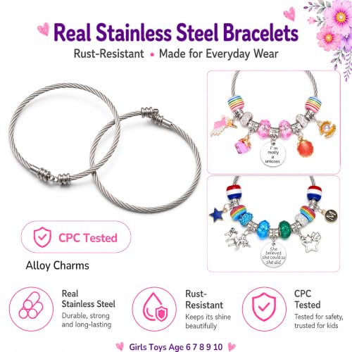 Image of COO&KOO Charm Bracelet Making Kit, A Unicorn Girls Toy that Inspires Creativity and Imagination, Crafts for Girls Ages 8-12 with Jewelry Making Kit Perfect Gifts for 6 7 8 9 10 Girl Self-Expression!