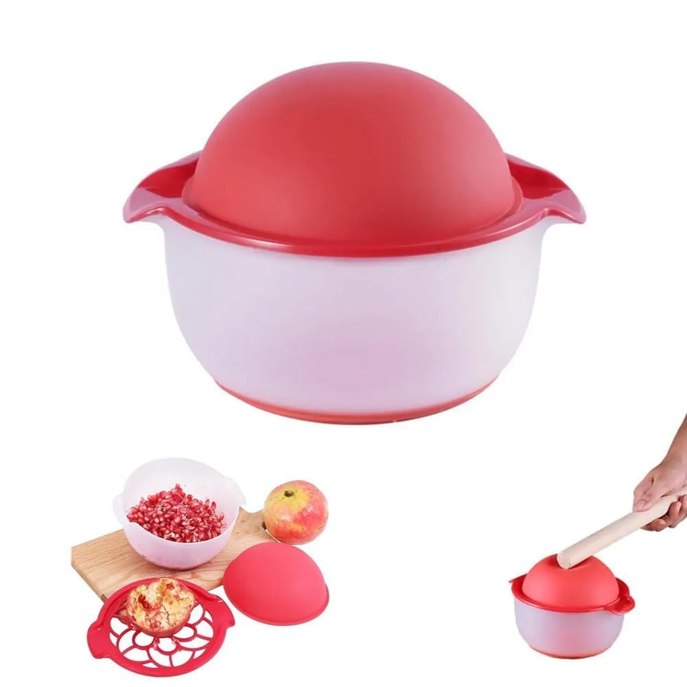 Pomegranate Peeler Silicone Deseeder with Bowl, Pomegranate Arils Removal Tool, Anti-Slip Seed Separator, Manual Pomegranate Seeder Remover, Easy Fruit Peeling Machine Kitchen Gadget-image-35