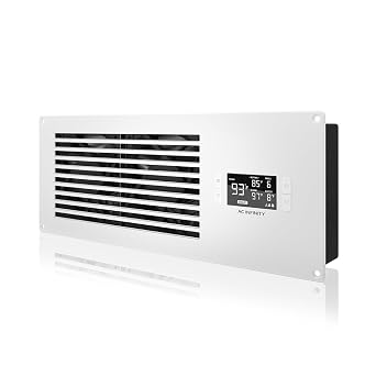 AC Infinity AIRFRAME T7 White, High-Airflow Cooling Fan System 17, Exhaust Airflow, for AV Equipment Rooms, Closets, and Enclosures