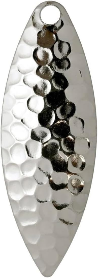 Hammered Willow Spinnerbait Blades Kit 50pcs, Made in USA, DIY Lure Making Set for Spinner baits and Jigs Sizes #0-#4.5 Hammered Nickel Finish