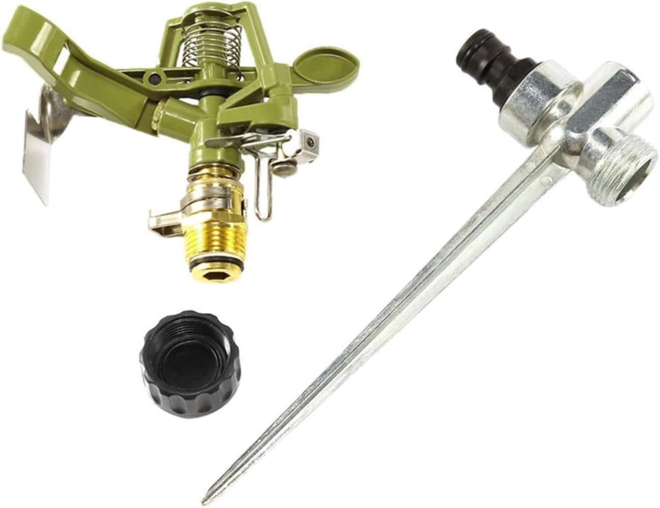4 x Pulsationssprenger Rasensprenger Impulsprenger Pulsationsregner Professionell Gartensprinkler, Bewässerung großer Flächen bis 530 m², Reichweite, 360°,Für Rasen Blumen Pflanzen,Silber