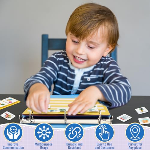 Dunzoom Visual Communication Book, 300 ASD Laminate Nonverbal Autism Cards Board Schedule for Nonverbal Kids Language Vocabulary Speech Articulation Therapy, ADHD & Apraxia Learning Special Education - Image 6