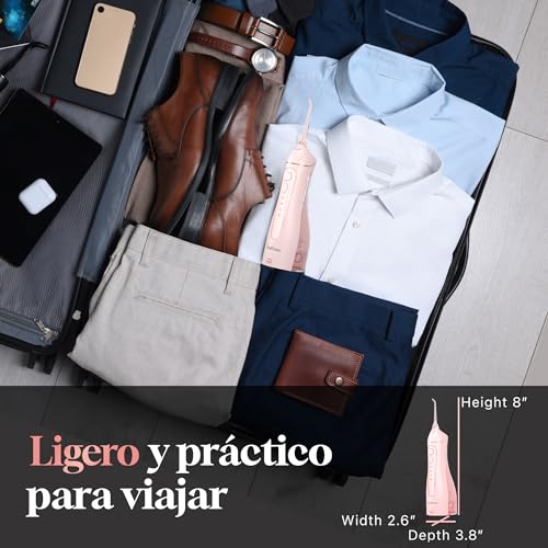 Irrigador Dental Portatil Profesional - Oralfree Irrigador Bucal Con 5 Boquillas 4 Modos, IPX7 Impermeable Irrigadores Bucales, Limpieza Dental Para Limpiar en Profundidad, Rosa - imagen 7