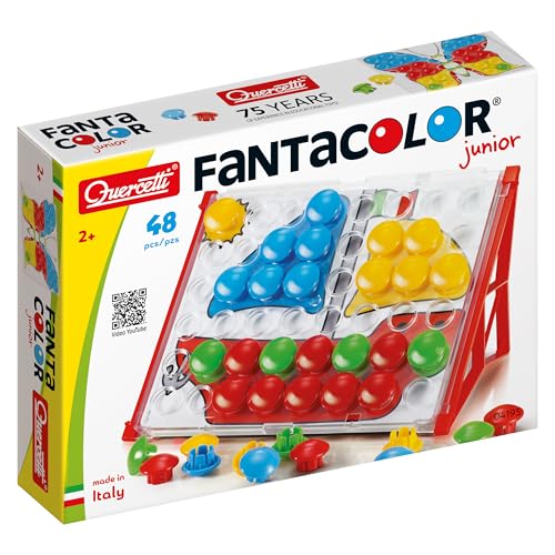 Quercetti Fantacolor Junior Basic, Giochi Bambini 2 Anni Educativi, Bottoni Colorati Montessori, Regalo Bambino 2 Anni,...
