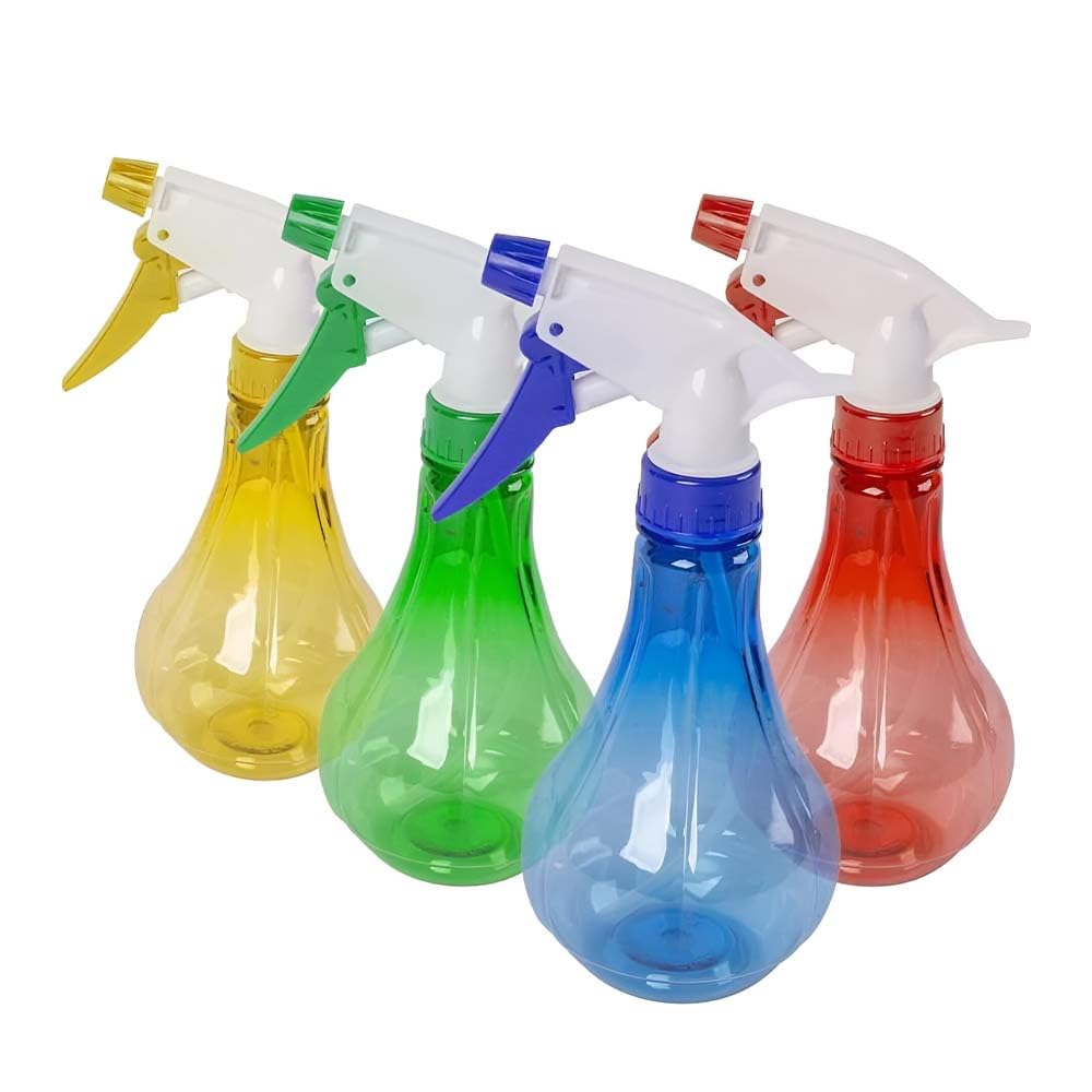 Concept4u Plastic Water Spray Bottles 5 Pack Multicolour 350ml Heavy Duty Refillable Mist Spray Bottles with Leak Proof & Adjustable Nozzle for Cleaning, Gardening, Home & Plant Care