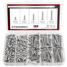 DYWISHKEY 106-Piece Wood Screw Assortment Kit - 1/2",#34;3/4",#34;1",#34;1-1/4",#34;1-1/2" Screws
