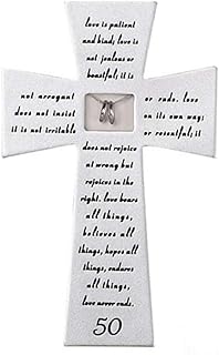 Roman Giftware Inc., Wedding & Anniversary, 7" H 50TH Anniversary WALLCROSS,Religious, Inspirational, Durable (1x4x7)