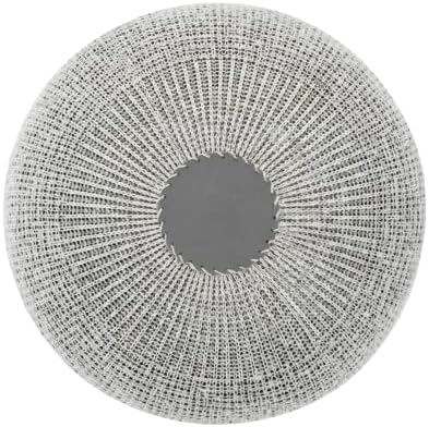 English Home Round Ottoman Pouf Footstool Knitted Pouffe Stool Seat Cushion Boho Home Decor Extra Seating Floor Cushion for Living Room, Bedroom, Indoor, Outdoor 37 x 50 cm Grey