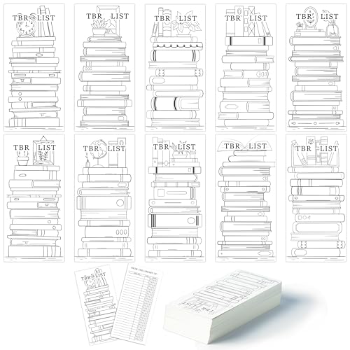 COcnny Reading Tracker Log Bookmarks - 100pcs Read List Book Mark for Reading Lovers, Color Your Own Timer Bookmark Bulk, Cute Bookish Items Study Records Tracker for Teacher Student Classroom Library