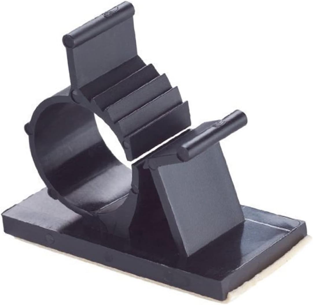 10 Pack Black Adhesive Cable Clips Adjustable Plastic Wire Holders