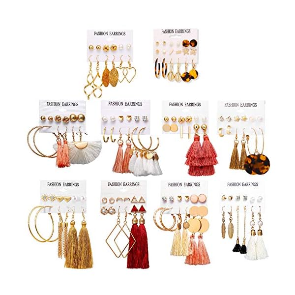 63Pairs-Fashion-Earrings-with-Tassel-Earrings-Layered-Ball-Dangle-Hoop-Stud-Jacket-Earrings-for-Women-Girls-Jewelry-Fashion-and-Valentine-Birthday-Party-Gift 63Pairs Fashion Earrings with Tassel Earrings Layered Ball Dangle Hoop Stud Jacket Earrings for Women Girls Jewelry Fashion and Valentine Birthday Party Gift