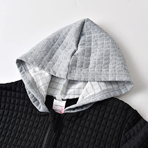 Fall Jacket for Toddler Toddler Boys Long Sleeve Winter Fleece Zippered Coat Jacket Warm Outwear (Black, 2-3 Years)3