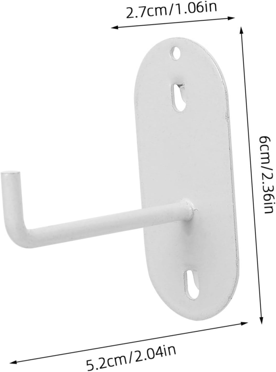 LIFKOME 10pcs Oval Pegboard Hooks Heavy Duty Metal Hanger for Tool Storage | White Frosted Matte Finish, Double-layer Build with Single Hook Layout, Non-slip Design for Craft Room and Garage Use