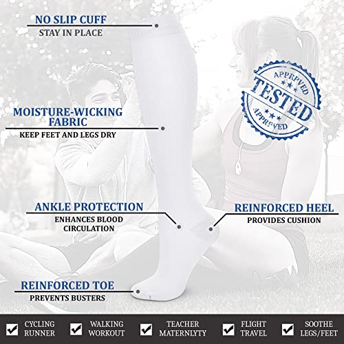 Image of Acture Compression Socks for Women & Men 15-20 mmHg, Best Medical, Nursing, for Running, Athletic, Varicose Veins, Travel