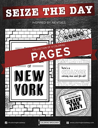 NEWSIES | “Seize The Day” Collection | COLORING PAGES by Coloring Broadway | Hand-drawn illustrations - Printed on matte card stock (8.5