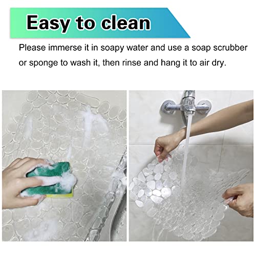 2 Pack Kitchen Sink Mat Pebble Sink Mats For Stainless Steel Sink, Pvc Eco-Friendly Sink Protector For Bottom Of Kitchen Sink, Porcelain, Dishes And Glassware, Fast Draining, 15.8 X 11.8 In (Clear) #TOP5