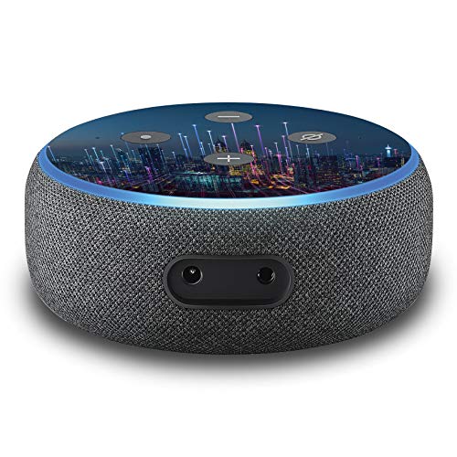 2er Set Folie Cover für intelligenten Smart Speaker Lautsprecher Aufkleber Schutzfolie Skin selbstklebend passgenau Klebefolie für Sprachassistent R137 (Nr. 16 Big City)