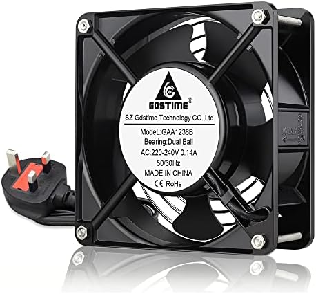 GDSTIME 220V 120mm Fan 120mm x 25mm 240v Axial Fan Dual Ball Bearing AC Brushless Cooling Fan For DIY Ventilation