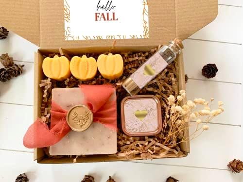 Happy Fall Season Gift Set/Autumn Candle Gift/ 6oz. Candle and Soap Gift/Warm & Coz Gift/Autumn Self Care Package/Sweater Weather Gift (Thankful)