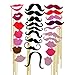 58PCS Colorful Props On A Stick Mustache Photo Booth Party Fun Wedding...