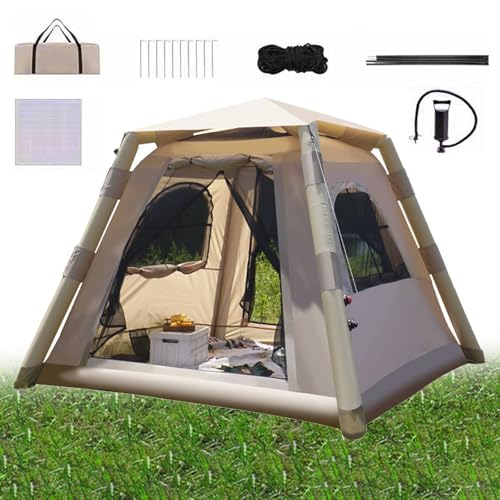 Tienda de Campaña, Inflable, Portátil, Fácil Instalación, 2-4 Personas, Impermeable, a Prueba de Viento, a Prueba de Rayos Ultravioleta, Al Aire Libre, Previene Insectos Para Acampar, Festivales, Pati