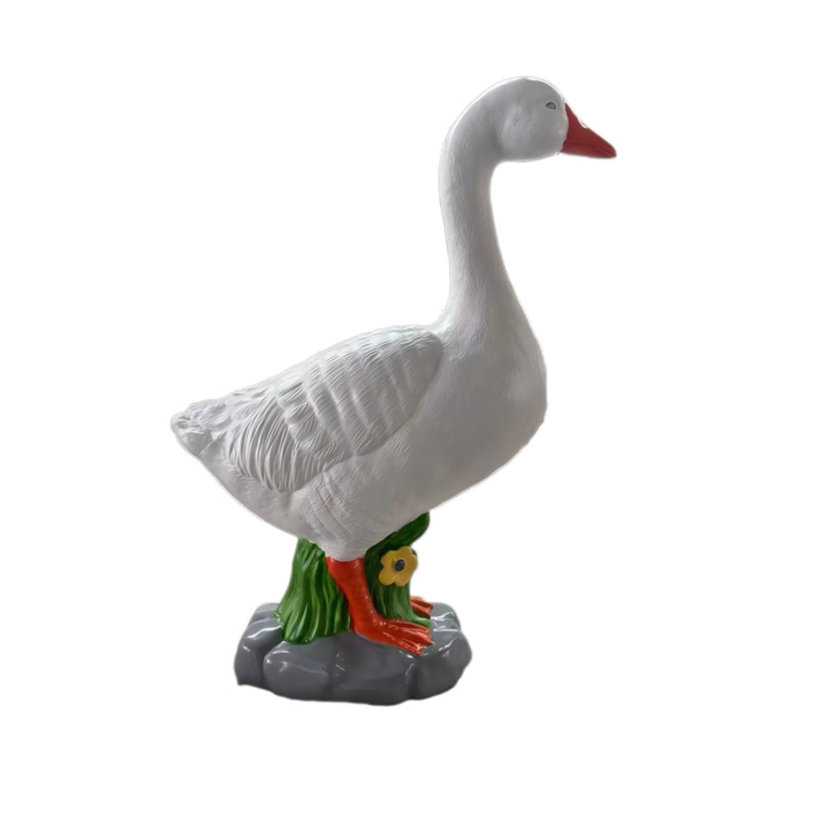 EcoGleam Resin Porch Goose Statue for Indoor Outdoor Realistic Duck Figurine Decorative for Patio Balcony Yard Entryway Housewarming Gifts (Chrysanthemum Goose)