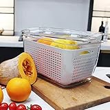 4.5L Fridge Storage Container Fresh Produce Saver Vegetable Fruit Storage Container with Removable...