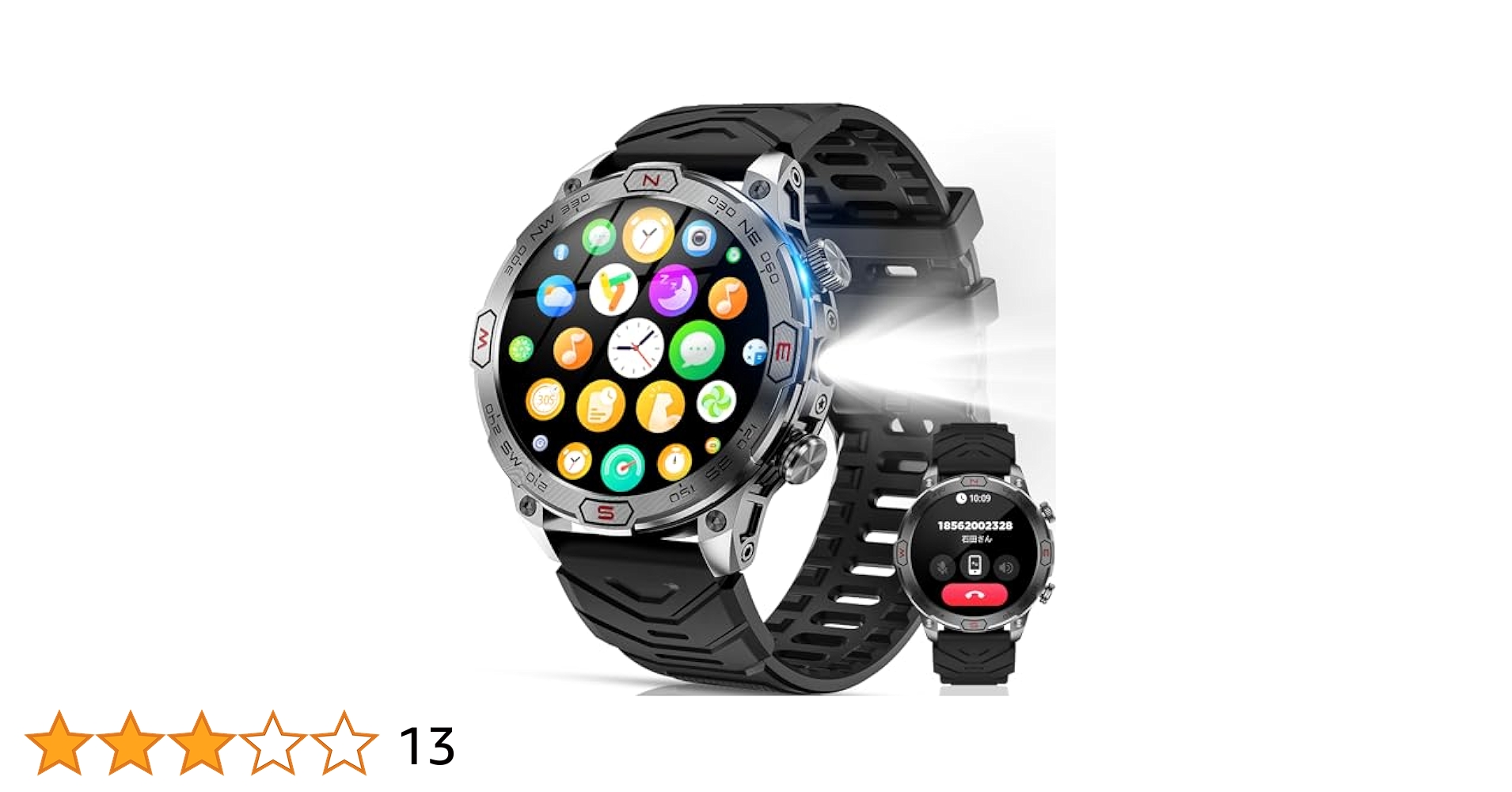 Amazon | スマートウォッチ【2024業界新登場 AMOLED大画面 軍用