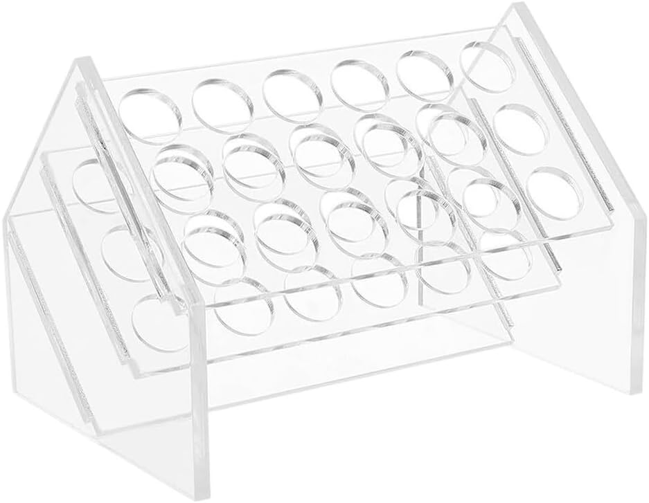 Test Tube Rack Sockets Slant Acrylic Test Tube 45 Degree Centrifuge Holder Chemistry Laboratory Lab Holder(18 Hole)