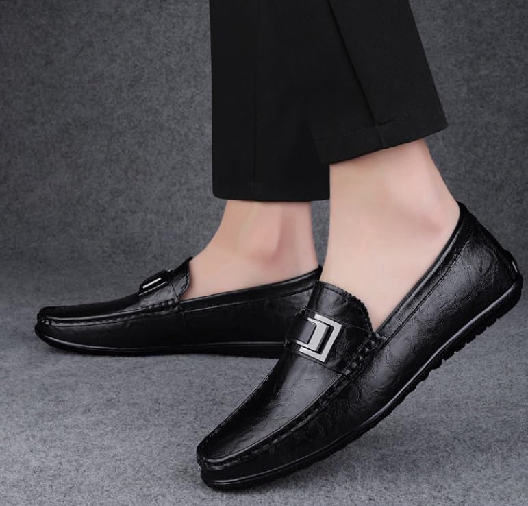 Men's Slip On Dress Shoes Comfortable Fashion Men Leather Casual Loafers Shoes Business Office Wedding Formal Modern Oxfords2