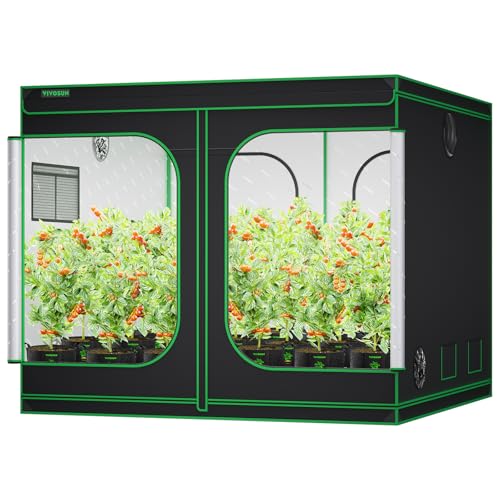 VIVOSUN 8x8 Grow Tent with observation window and floor tray