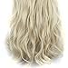LELINTA 7Pcs 16 Clips 24 Inch Wavy Curly Full Head Clip in on Double Weft Hair Extensions Bleach Blonde