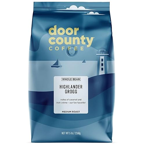 Miniatura 11 de Door County - Café en grano entero con sabor a trufa de chocolate y frambuesa, bolsa de 5 libras, tostado medio, 100% arábica especial, gourme